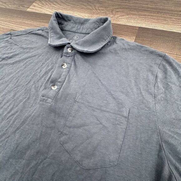 Free Fly Performance Mens Gray‎ Short Sleeve Stretch Bamboo Blend Polo Shirt L - Picture 1 of 7